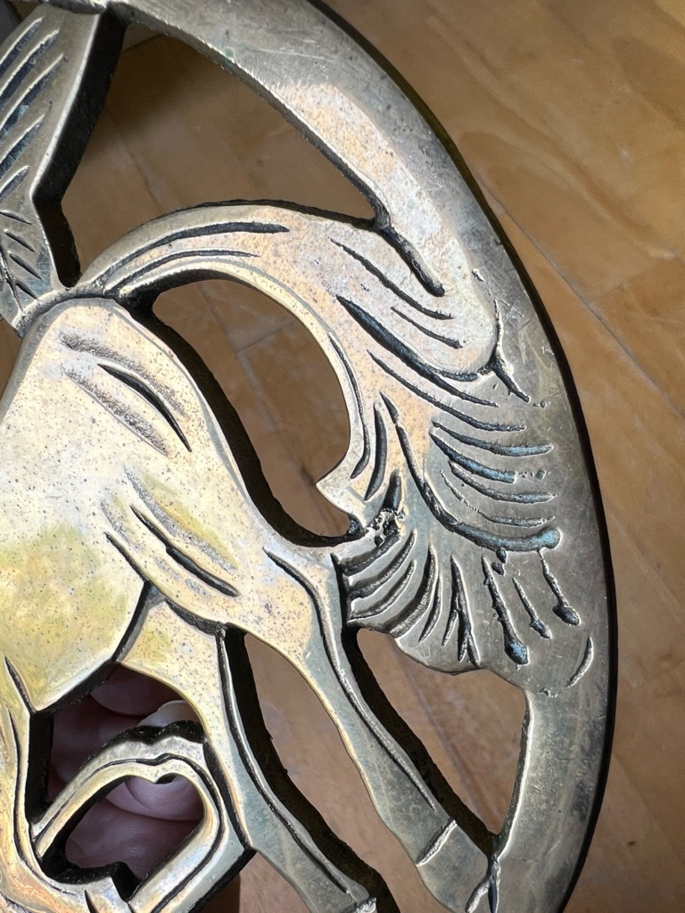 Brass Unicorn Trivet 1980-1990 kitchen wall art - Picture 11 of 13